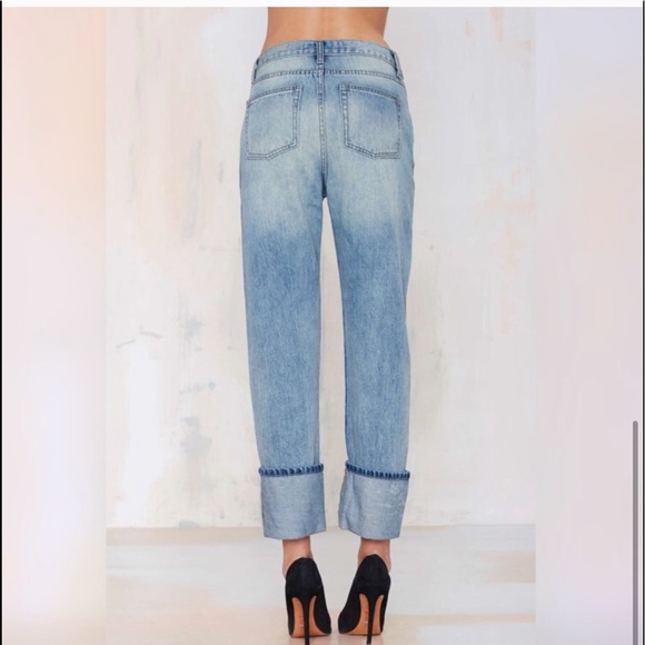 EUC Nasty Gal Relaxed Fit Cuffed Crop Length Jeans - Picture 4 of 5